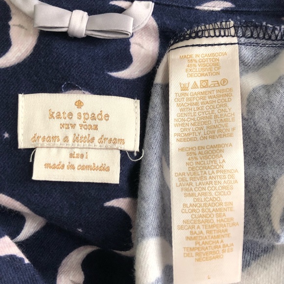 Kate Spade Navy Moons Pajamas Pajama Set L XL New - Picture 7 of 8